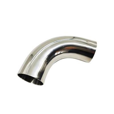 China Sanitary 304 Stainless Steel Butt Welded 90 Degree Elbow Bend Stainless Steel Pipe Fittings for sale