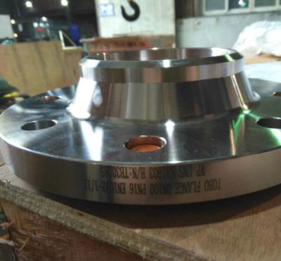 China Duplex Stainless Steel A182 F51 F60 UNS S32205 Raised Face Forged Steel Welding Neck Flange for sale