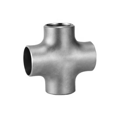 China High Pressure Universal Buttweld 304 316 904L Stainless Steel Cross Four-way Joint Pipe Fitting Equipment for sale