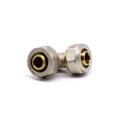 China T604 High Quality plated elbow nickel Brass Hardware Screw Pex Pipe copper plumbing Fitting for sale