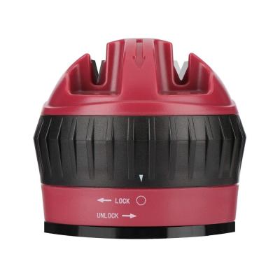China Red Black Plastic Knife Sharpener With Suction Cup For Housewife for sale