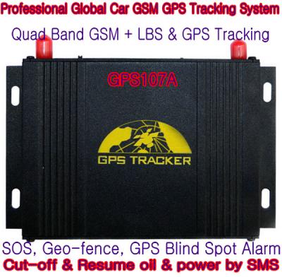 China GPS107A Professional Car Safety GPS Vehicle Tracker W/ Cut-off & Resume oil & power by SMS for sale