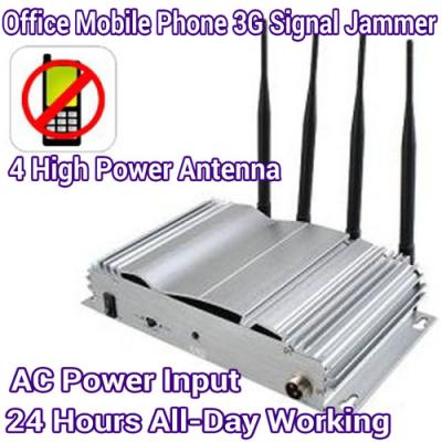 China 4 Antenna High Power Mobile Phone 3G/GSM Signal Jammer AC Power Home Office Signal Blocker for sale