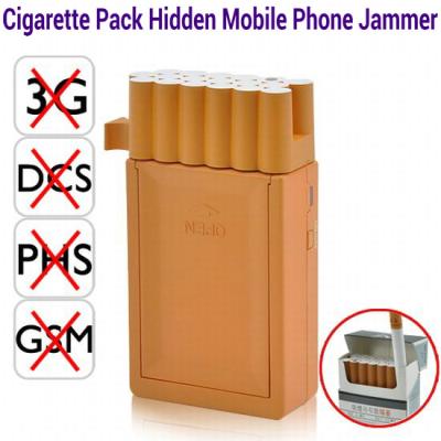China Pocket Cigarette Box Pack Hidden Cell Phone Jammer GSM dcs phs 3G Signal Blocker Isolator for sale