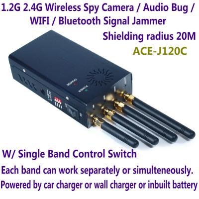 China 1.2G 2.4G Wireless Spy Camera Audio Bug WIFI Bluetooth Signal Jammer Blocker Single Switch for sale