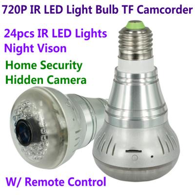 China HD 720P E27 24pcs LED Light IR Bulb Lamp Video Camcorder Hidden Spy CCTV Surveillance DVR for sale