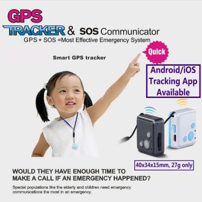 China Mini GSM GPS Tracker Child Kids Elderly SOS Emergent Help Communicator Sender W/ Microphone Speaker for 2-Way Phone Talk for sale