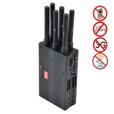 China 6 Antenna High Power Portable Cell Phone Signal Jammer Blocking GSM 3G 4G LTE WIMAX GPS for sale
