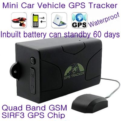 China GPS104 Waterproof Car Truck Vehicle GPS SMS GPRS Tracker Cut-off oil & engine remotely 6000mAh Battery for 60day Standby for sale