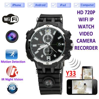 China Y33 8GB 720P WIFI IP Spy Watch Camera Home Security Smart  Remote CCTV Video Monitor IR Night Vision Nanny Baby Monitor for sale
