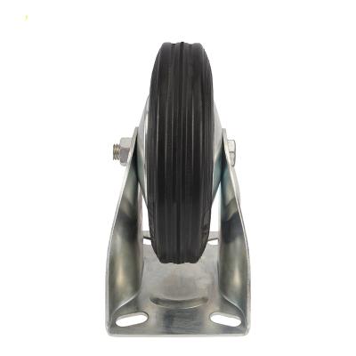 China PIVOT 5 Inch Solid Black Stem Caster Industrial Iron Swivel Wheel Rubber Casters en venta