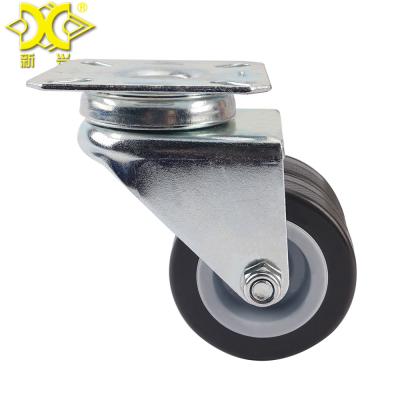 中国 2 Inch Steel Ball Wringer PU PVC Light Duty Twin Wheel Industrial Caster Wheel For Trolley 販売のため