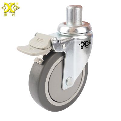Chine swivel & 5 Inch Quality Medical Silicone Caster Wheel Equipment Rigid Height Accessories Trolley Casters à vendre