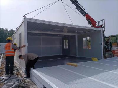 China Temporary Fold Out Container Homes , 20ft Prefab Tiny Flat Pack Container Homes for sale