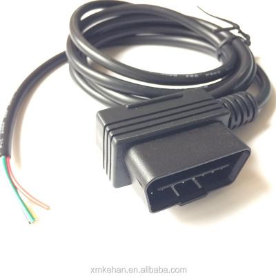 China OBD2 Connector Customized Length Car Truck OBD Cable Wire Harness with RoHS Compliance for sale