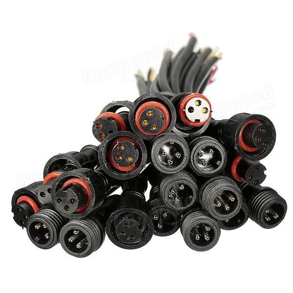 Quality Waterproof and Corrosion-Resistant Black 3 Pin Connector with Customizable Length for sale