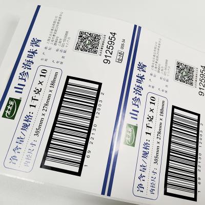 China Oval BOPP Custom Retail Labels QR Code CMYK Barcode Clear Vinyl Printer Paper for sale