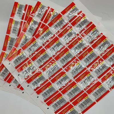 China Rechteckiger Barcode, den Einzelhandelsgeschäft BOPP-Film CMYK beschriftet, färbt Gemischtwarenladen-Preisschild zu verkaufen