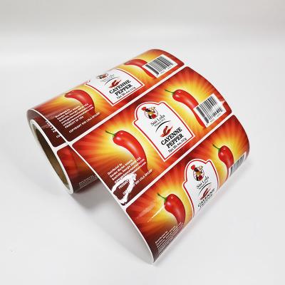 China CDR Custom Waterproof Stickers Removable CMYK Label In Food Packaging for sale