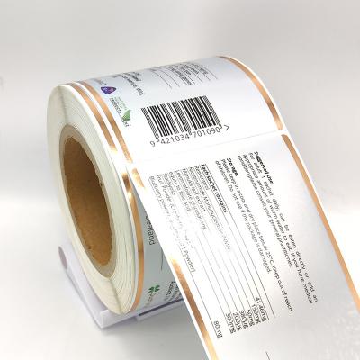 China O produto cosmético do papel glassine etiqueta CMYK papel brilhante imprimível da etiqueta à venda