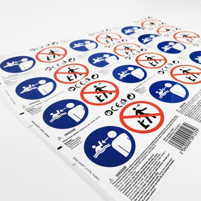 China BOPP Film Warning Label Stickers CMYK Rectangular Hazard Dangerous Sign Stickers for sale