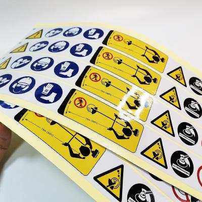 China Offset Printing Custom Reflective Stickers Rectangular BOPP Safety Warning Label for sale