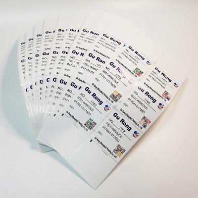 China Circular Variable Data Label Printing Glossy Permanent Serial Number Sticker Printing for sale