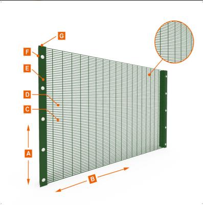 China Prison High Security Mesh Fence Powder Coated 358 Anti Climb for sale