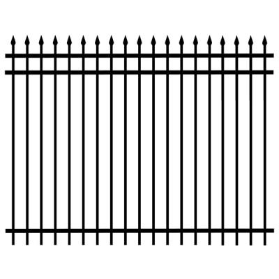 China Home Garden Decorative Black Wrought Iron Fence Panels Tubular Steel Fence for sale