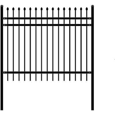 China Galvanized 6ftx8ft Anti Rust Security Steel Metal Wrought Iron Fence for sale