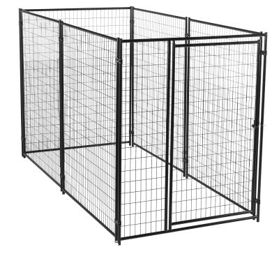 China Black Heavy Duty Dog Kennel Run 4ft X 4ft X 6ft Outside Welded Wire Mesh for sale