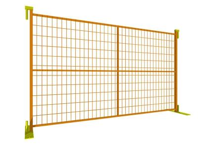 China Powder Coated Temporary Mesh Fencing Panels 6ft X 10ft Portable Yellow Green Red For Community Events for sale