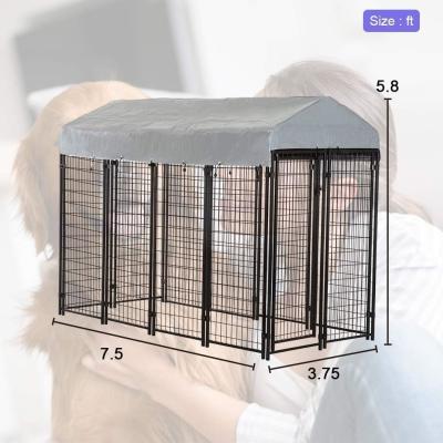 China Powder Coated Heavy Duty Dog Kennel 5.8'' X 7.5'' With Roof for sale