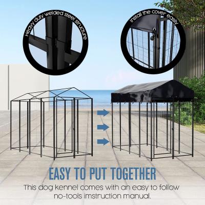 China 7.5 X 7.5ft Heavy Duty Dog Kennel Chain Link With Roof Cover for sale