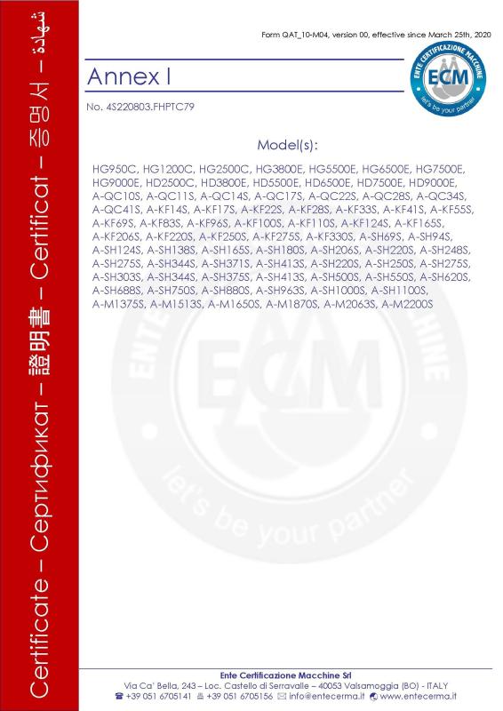 CE Certificate Noise - Fuzhou Hosem Power Co., Ltd.