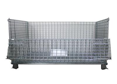 China L1000mm Wire Mesh Container , Foldable Wire Mesh Pallet Cages for sale
