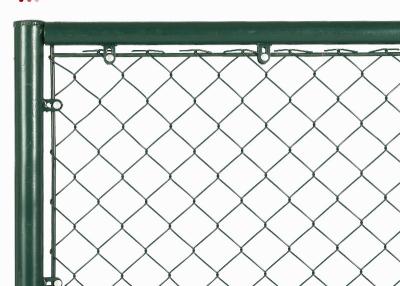 China 12 Feet Green PVC Chain Link Fence 45x45mm Diamand Hole for sale
