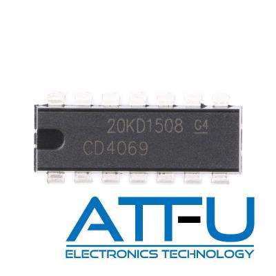 中国 6つのインバーター回路との高いノイズ耐性プログラム可能なICの破片/CD4069 CMOS IC 販売のため