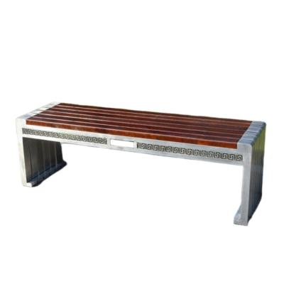 China WPC Begonia Wooden And Metal Garden Bench With Stainless Steel Frame for sale