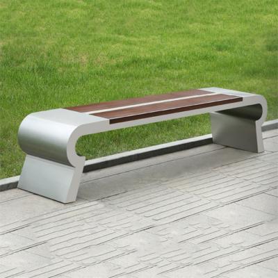 China SUS304 Metal And Wooden Bench 1800mm Length Wood Bench Steel Legs for sale
