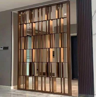 China 304 Rose Gold Stainless Steel Room Divider Screen Modern Decoration for sale