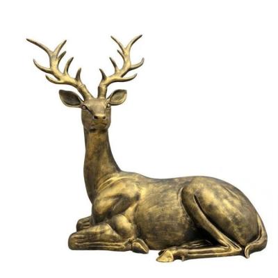 China Macho de bronce grande de los ciervos del parque de la estatua de la escultura decorativa de bronce del metal para el jardín en venta