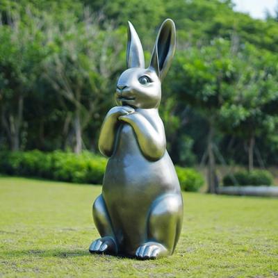 China Bronze Rabbit Decorative Metal Sculpture Bronze Rabbit Garden Statue for sale