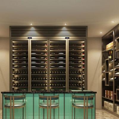 China Constant Temp Controlled Wine Storage Cabinets Metal Frame Glass Door for sale
