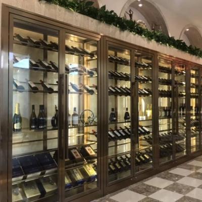 China SS Steel Wine Cabinet With Glass Door Temp Controlled Wine Cabinets for sale