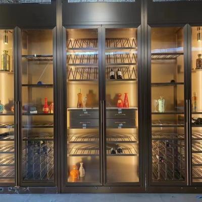 Chine Le Cabinet de luxe en bois de vin de coffret d'étalage de cigare a adapté aux besoins du client à vendre