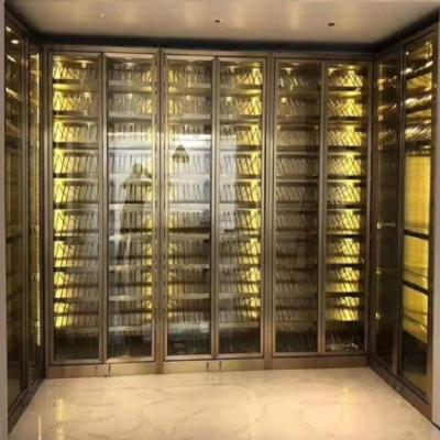 China Light Luxury Stainless Steel Wine Cabinet Partition For Restaurant for sale