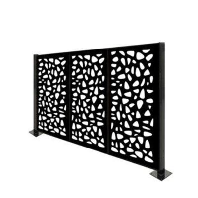 China Fashion Black Aluminum Privacy Fence Panels Laser Cutting Metal Modern for sale