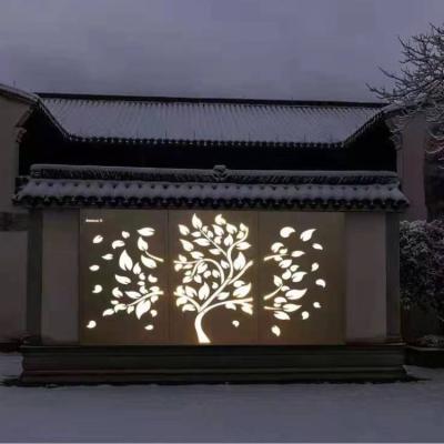 China Black Metal Garden Fence Panel Laser Cut Decorative Steel Privacy Panel for sale