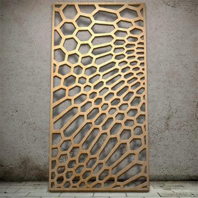 China Gold Metal Garden Fence Panel Metal Privacy Screen Decorative Panel for sale